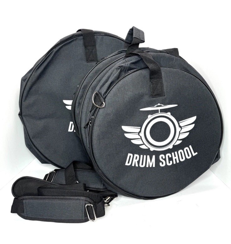 4-Piece Drum Bag Set Soft Carry Cases Black w/ Shoulder Strap