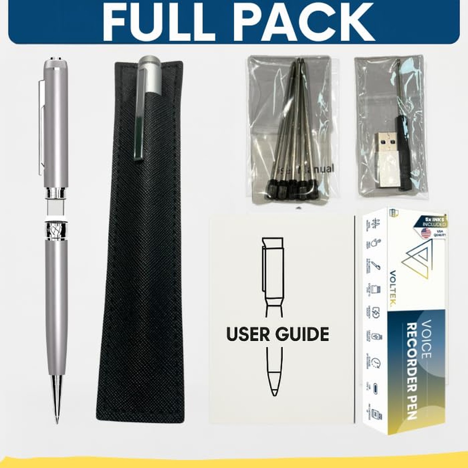 VOLTEK Digital Voice Recorder Pen - 64GB - Mini Audio Recording Device for Me...