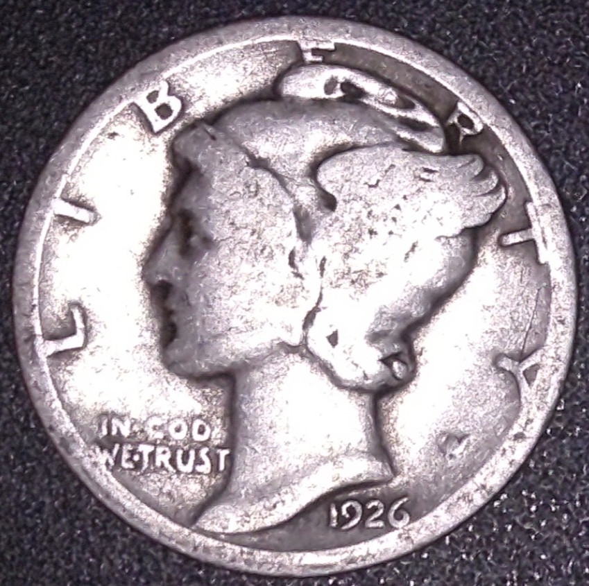 1926 MERCURY SILVER DIME 10C