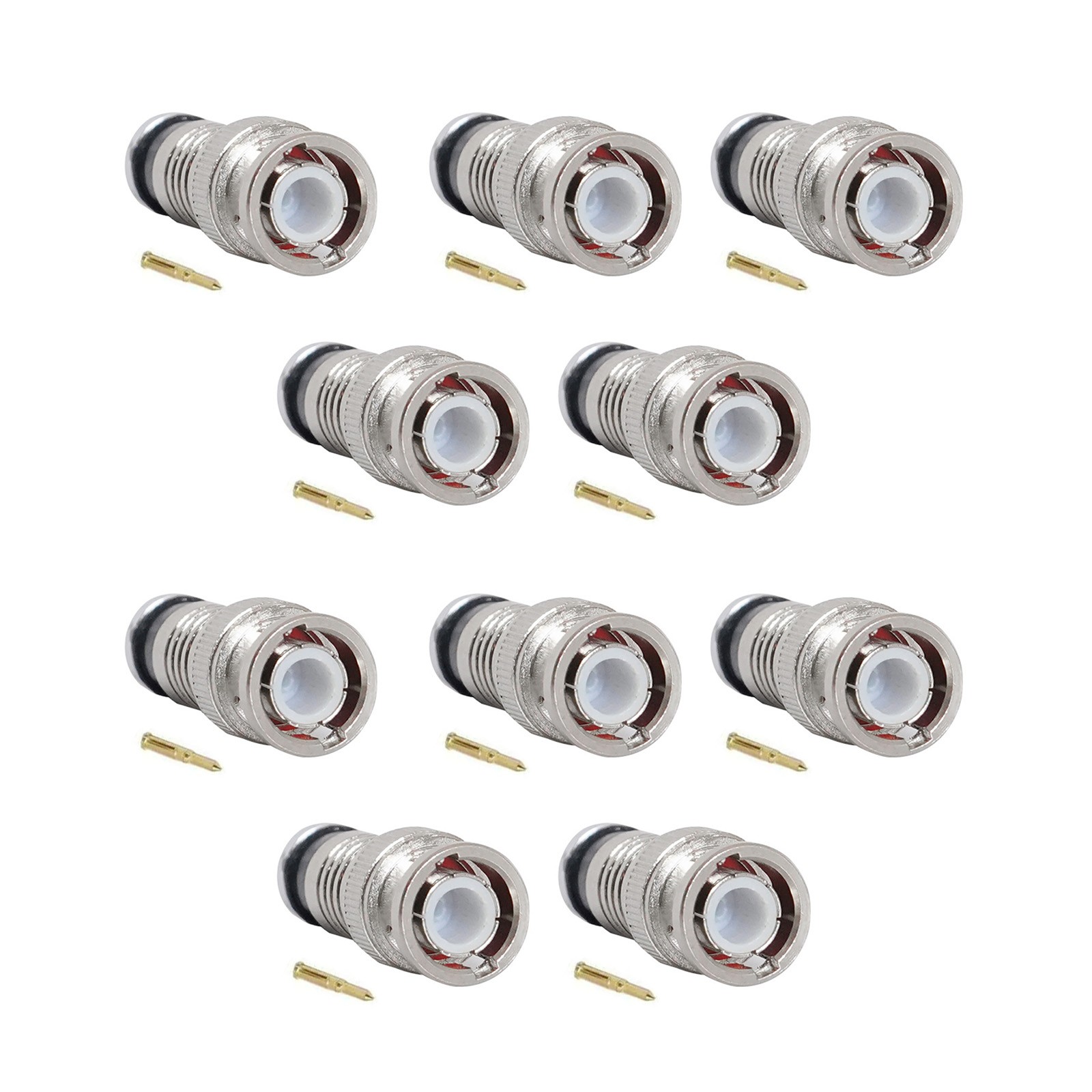 Premium Adapter BNC Compression Connector for CCTV Camera RG6 Coax Cables 10x