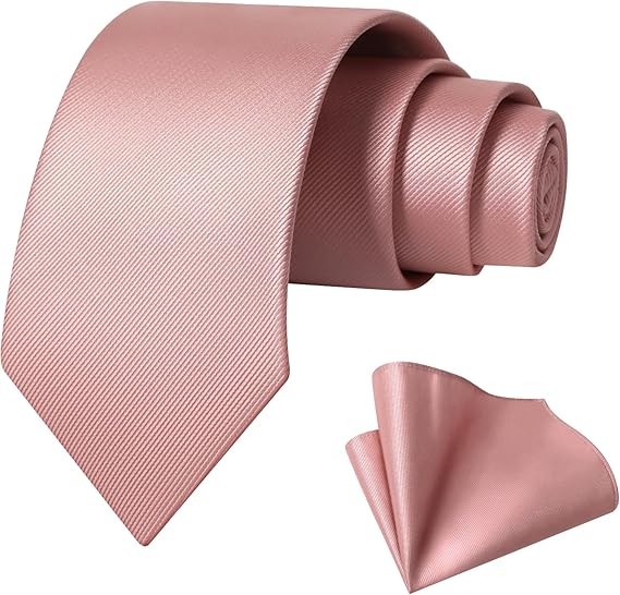 TASTION Mens Dusty Rose Tie for Men Classic Silk Necktie Solid Dusty Rose Tie