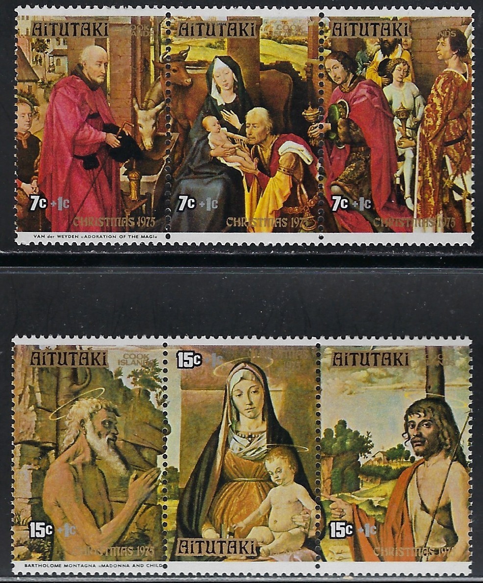 Aitutaki - 2 MNH Strips of 3...................53P!................B-918