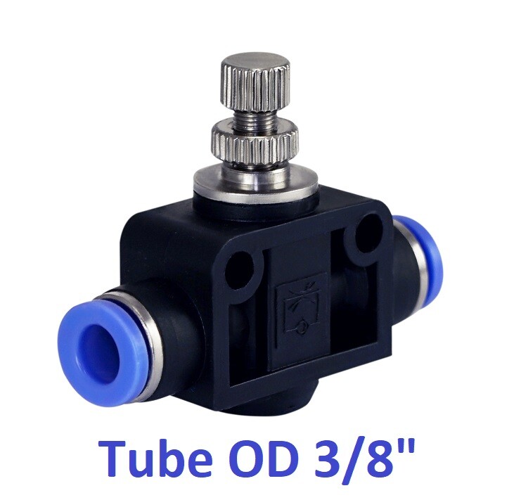 3/8" Inch Air Flow Speed Control Valve Tube OD Pneumatic Push In Fitting 1 Piece