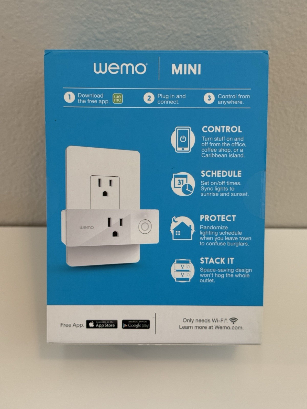 WEMO Smart Plug Wi-Fi Enabled Works With Alexa And Google Assistant And Apple