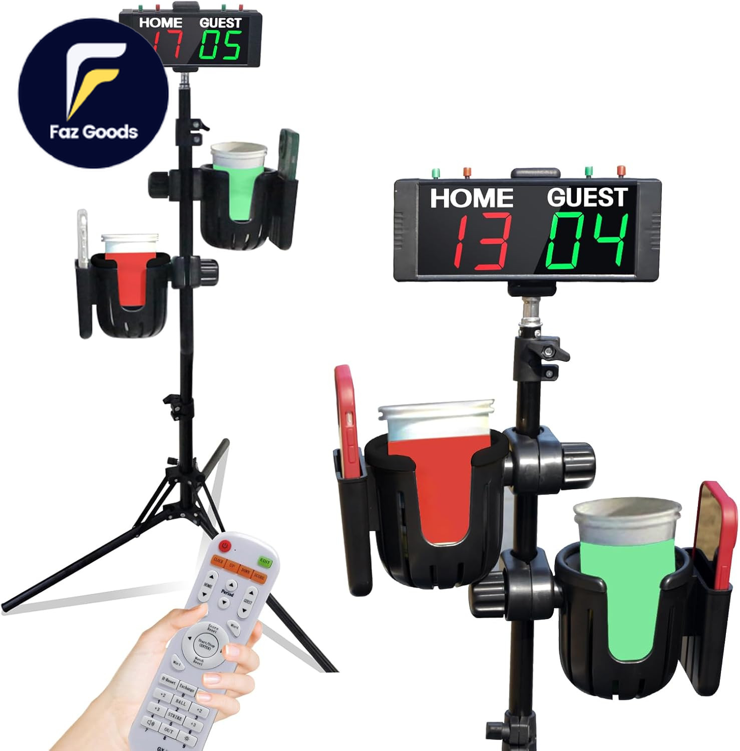 Digital Cornhole Scoreboard with Drink Holder Set Electronic Scoreboard with Rem
