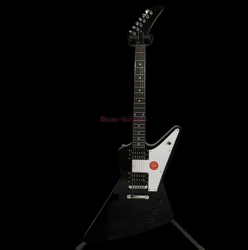 Electric Guitar White Pickguard Black Mahogany Body&Neck H-H Pickups In Stock