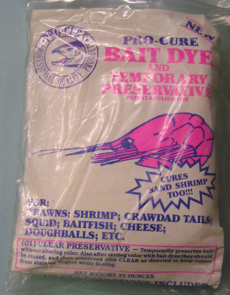 PRO CURE BAIT DYE & TEMPORARY PRESERVATIVE 12oz. CLEAR(01) VINTAGE