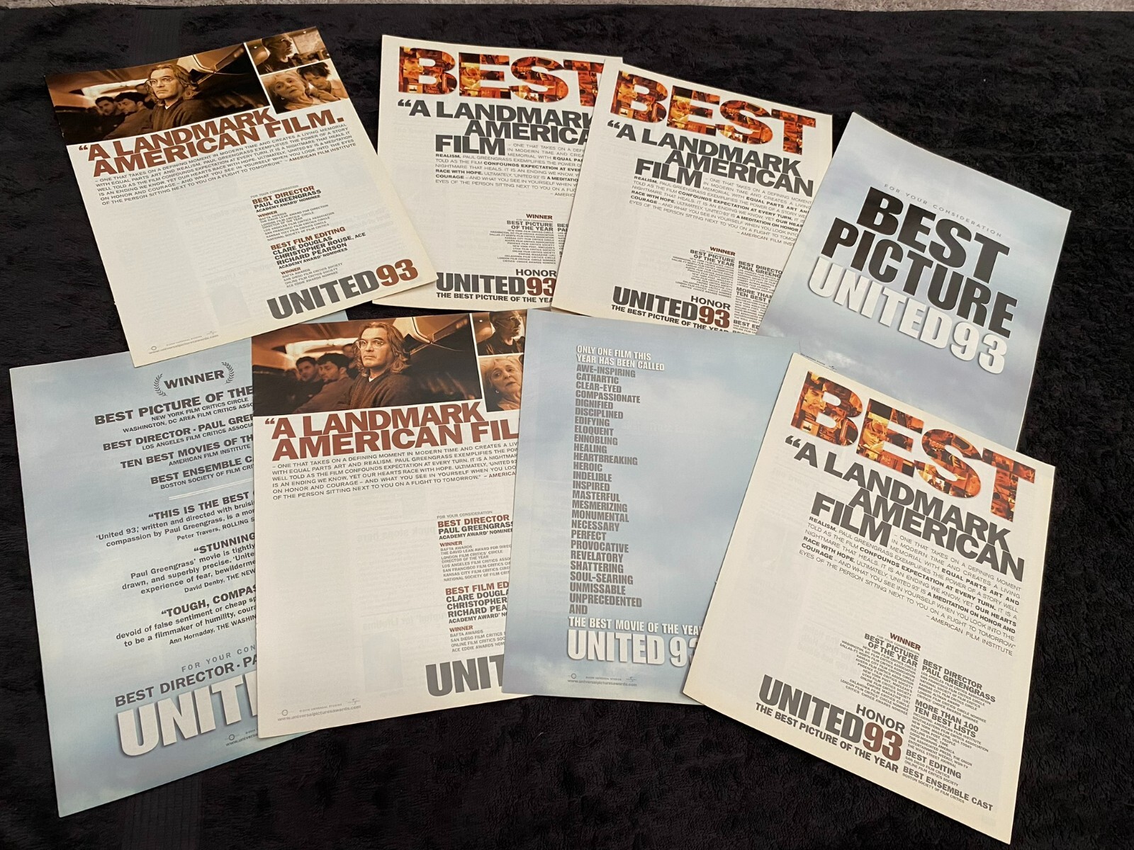 UNITED 93 eight Oscar ads Best Director for Paul Greengrass, Best Picture