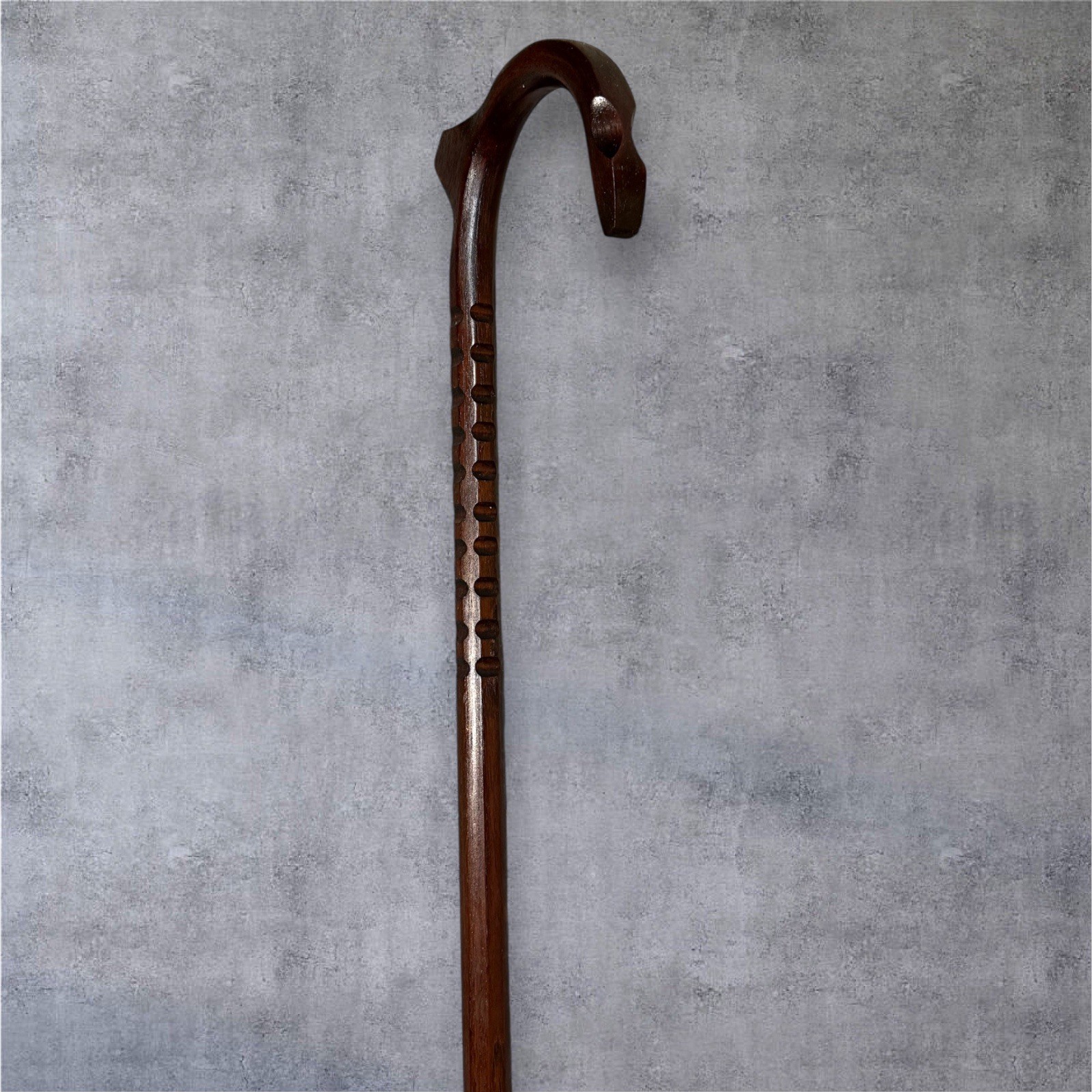 Custom Dark Brown Walking Cane Palm Rest Upper Grips Hickory Masters LuxCane X26
