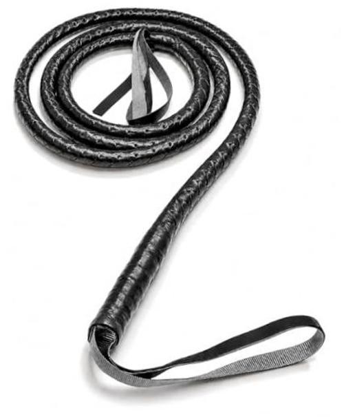 Faux Leather Black Whip - 6.5' Woven Costume Accessories Whips - 1 Piece