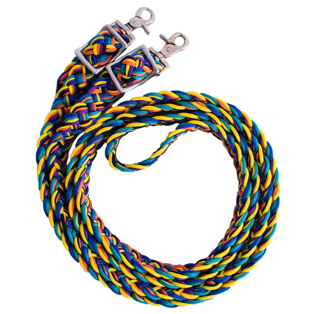 Rainbow Braided Nylon Barrel Racing/Gaming Rein
