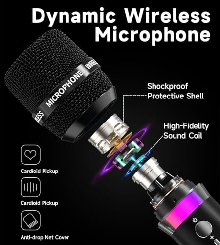 Wireless Microphone, Rechargeable Wireless Microphones with One-to-One Chip