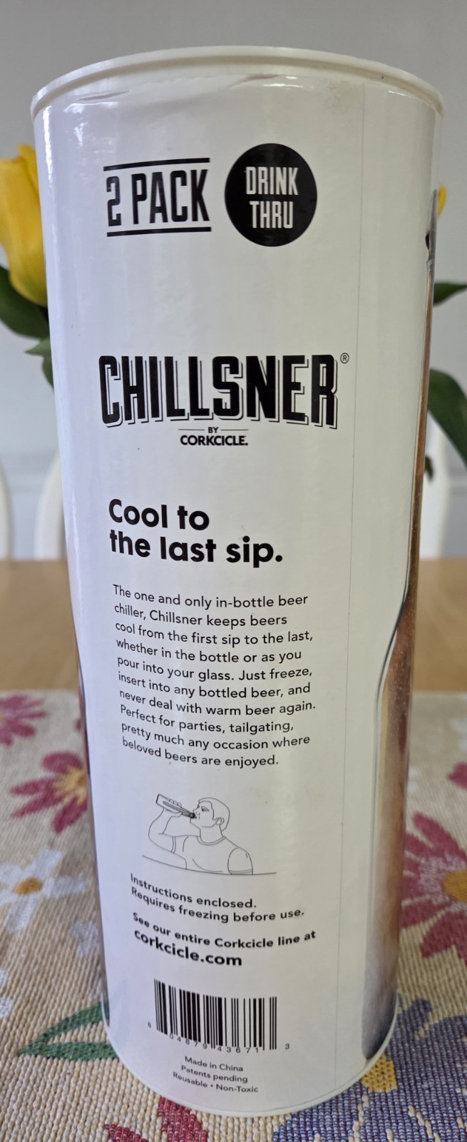 Chillsner by Corkcicle 2 PACK Drink Thru High Tech Beer Chillers - NEW