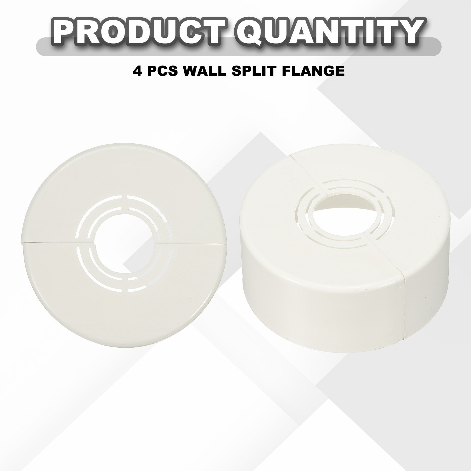 4pcs Wall Split Flange 1.18" Plastic Round Split Flange Pipe Cover, White