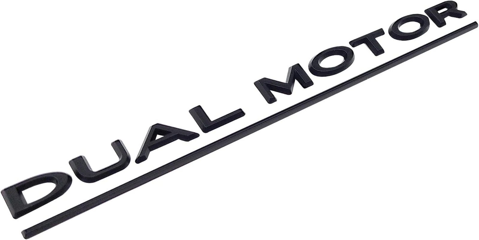Tesla Model S, 3, X, Y, Dual Motor Emblem, 3D ABS Rear Trunk Emblem, Black W/Bla
