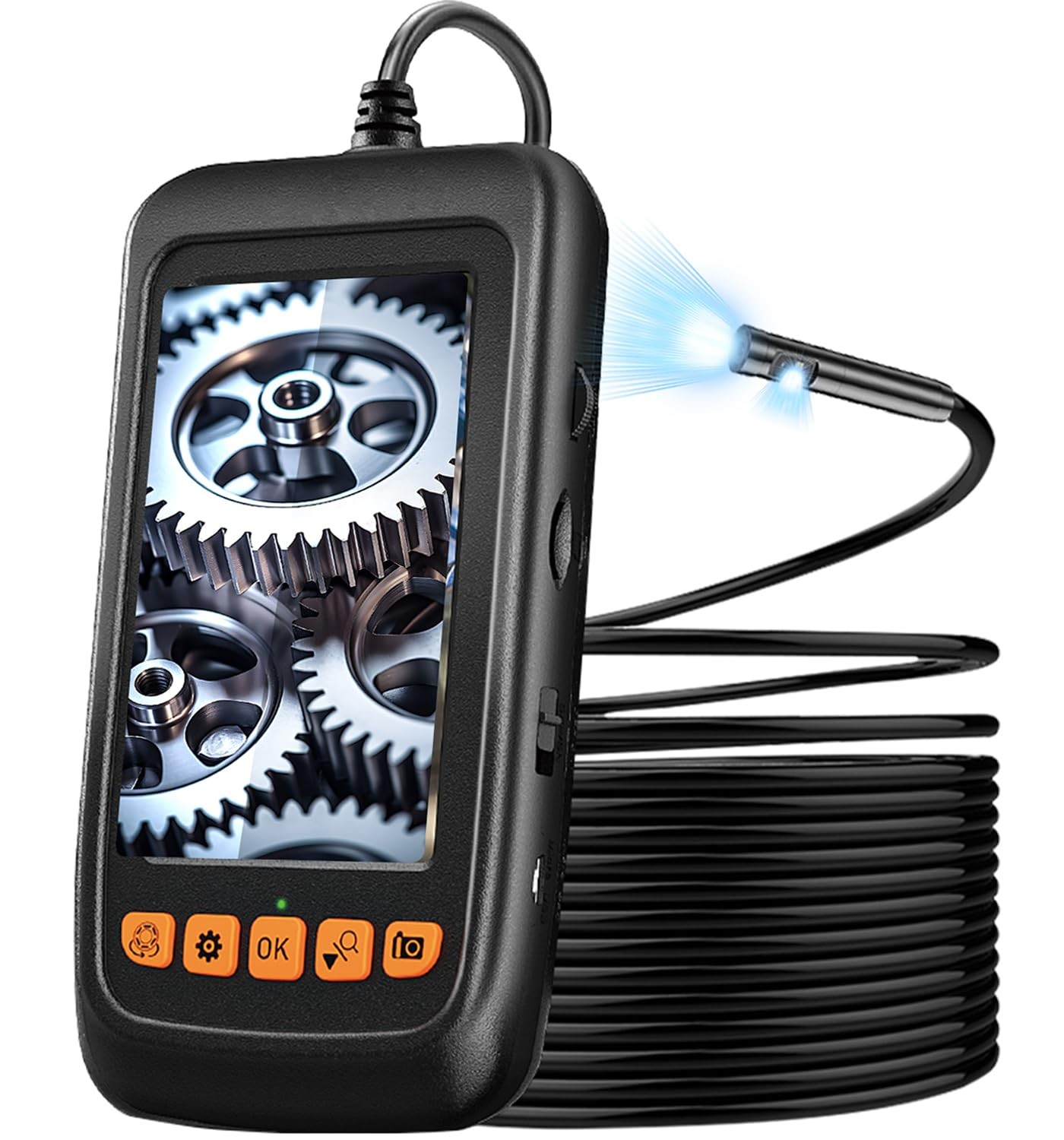 Endoscope Camera with Light, 4.3" IPS Screen Inspection Borescope Camera