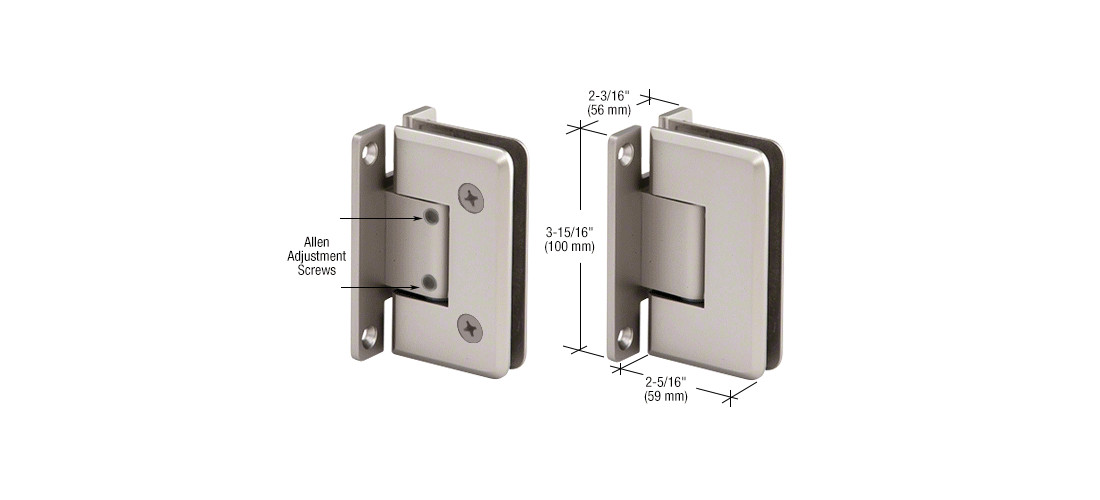 Satin Chrome Cologne 337 Series Adjustable Wall Mount 'H' Back Plate Hinge