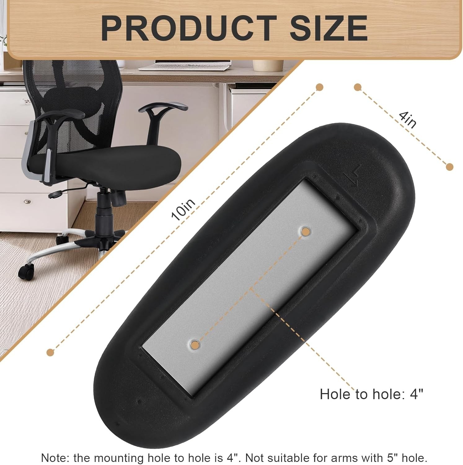 Reposabrazos de repuesto 2 piezas tornillos para silla oficina orificios 4x10
