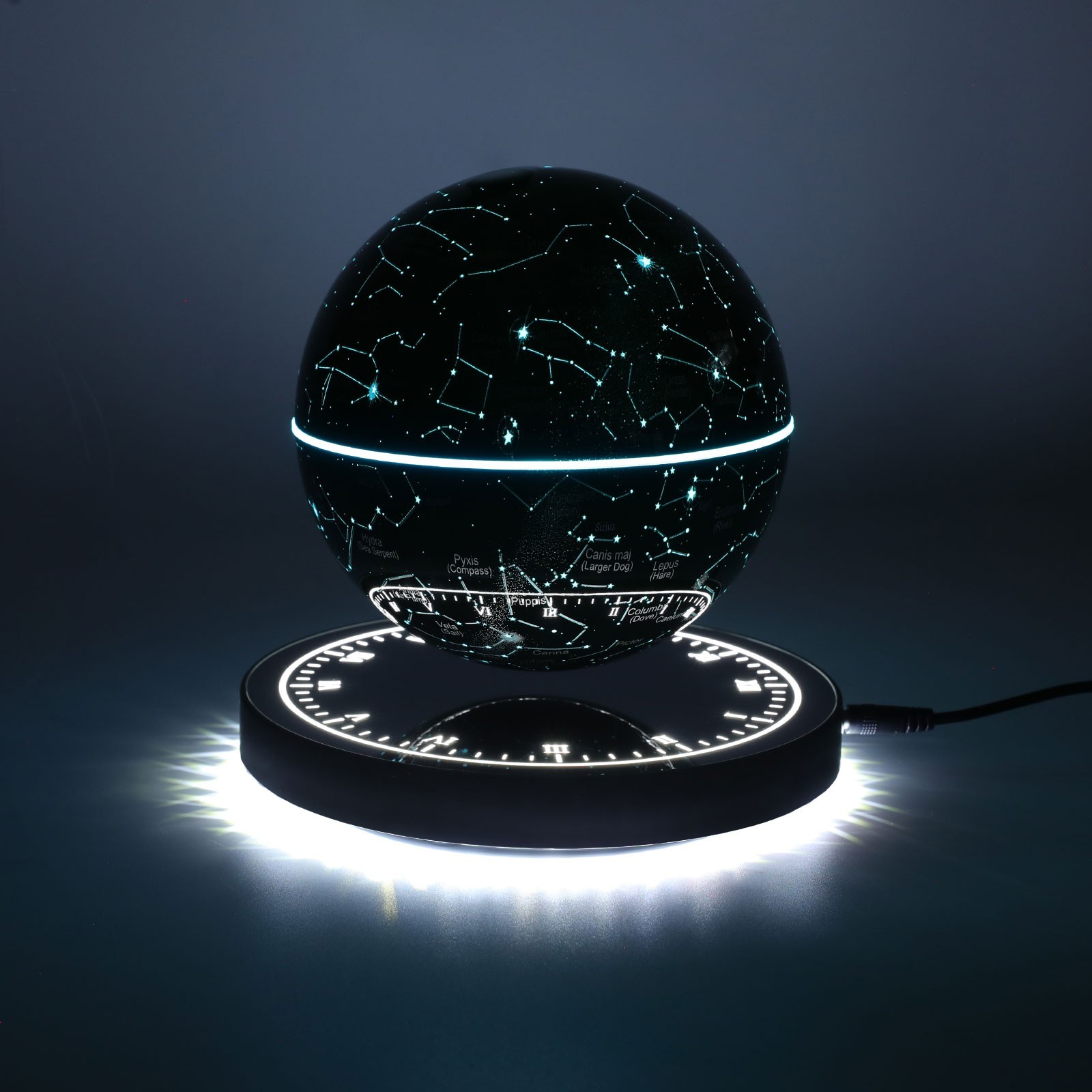Illuminated Magnetic Levitating Globe w LED Floating Globe Auto-Rotating Globe