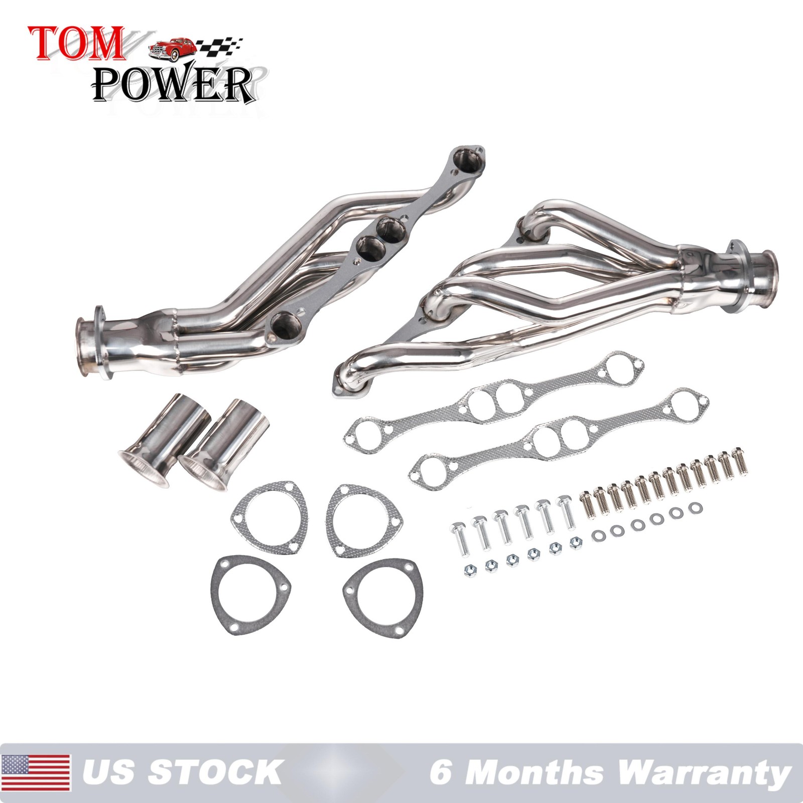 For SB Chevy 1964-1987 SBC 265-400 V8 A/F/G Body Stainless Steel Exhaust Headers