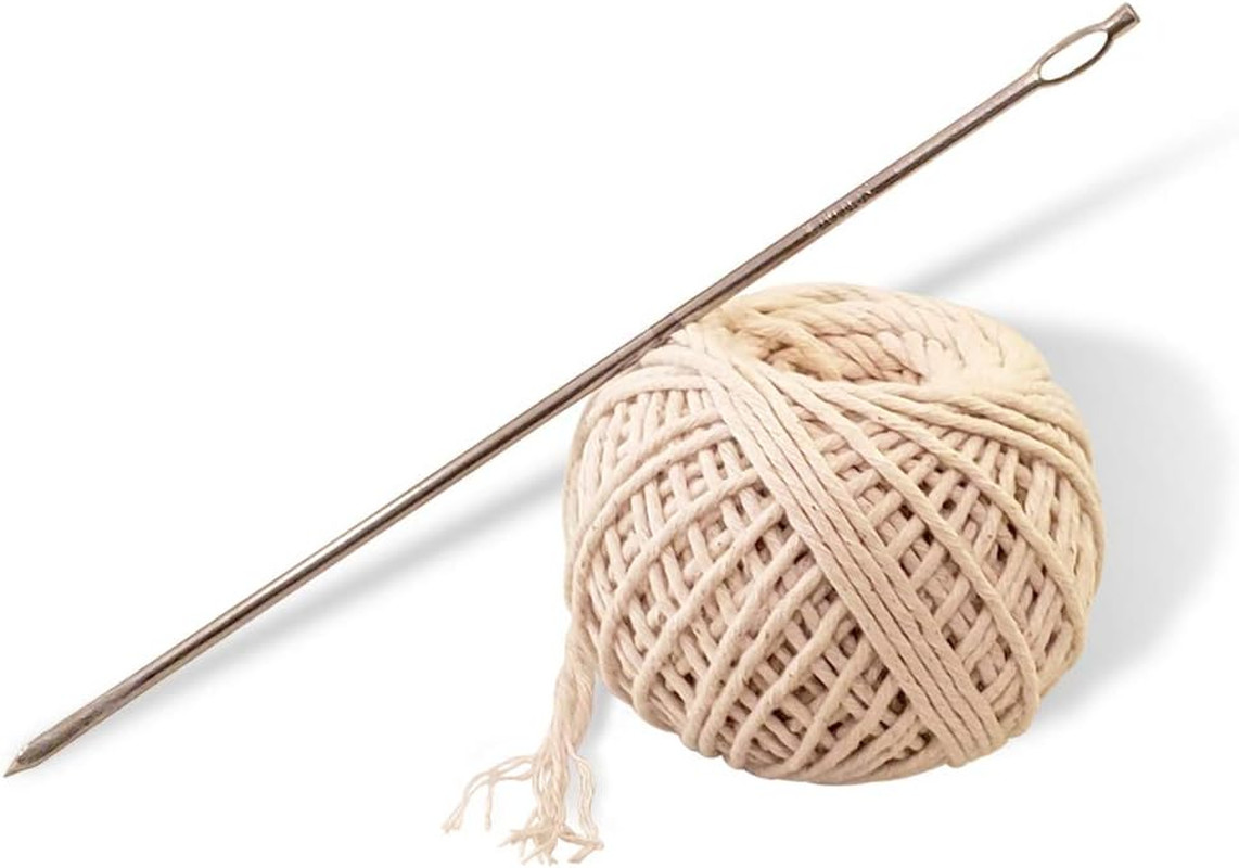 Meat Trussing Needle and Butchers Cooking Twine Kit for Sewing up Whole Hog, Pig