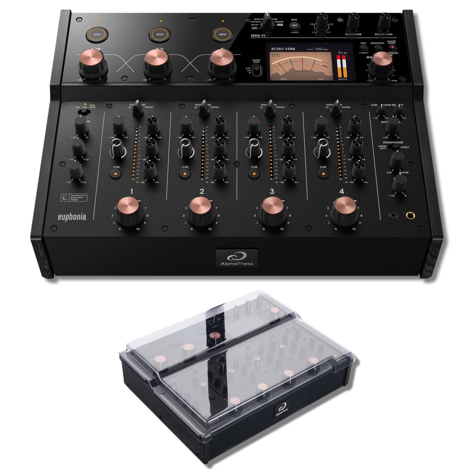 AlphaTheta Euphonia 4-Channel Rotary Mixer with Decksaver Cover