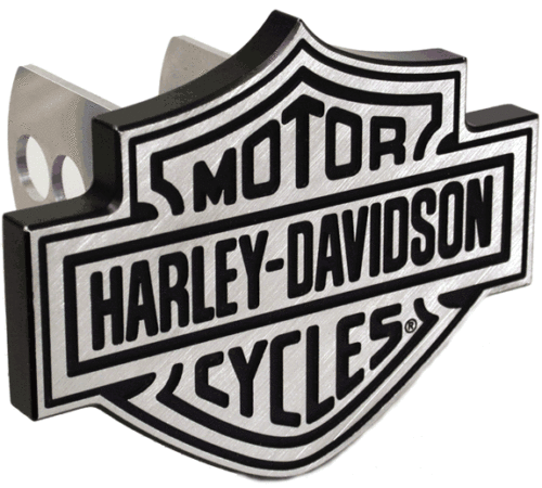 Harley Davidson Bar & Shield Brushed Hitch Plug 2" & 1.25" Receiver Plug