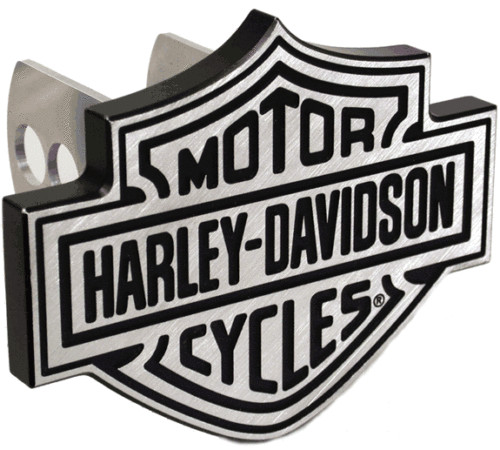 Harley Davidson Bar & Shield Brushed  Hitch Plug 2" & 1.25" Receiver Plug