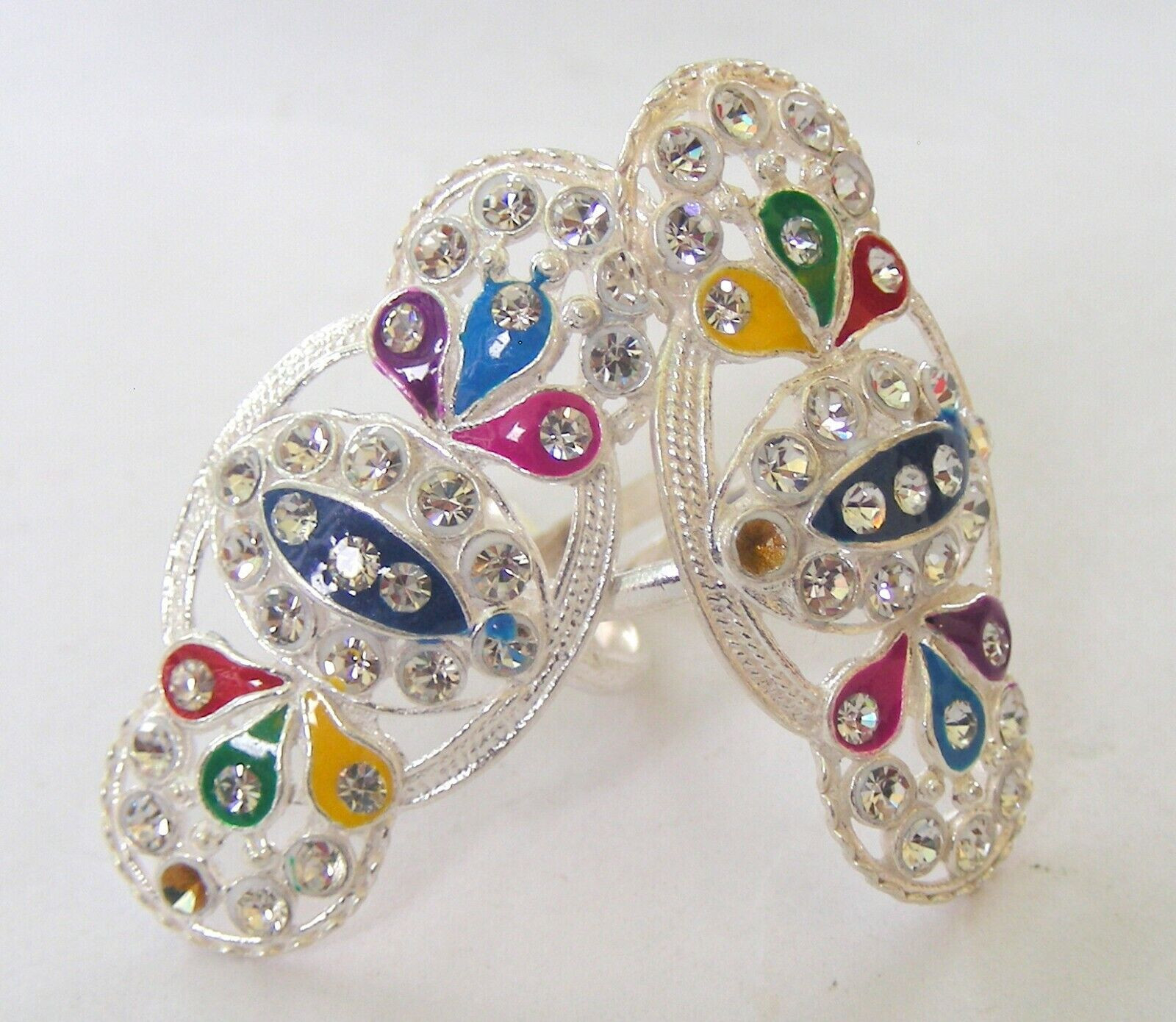 925 PURE  Silver Toe Ring Pair Indian Bichiya Pair ADJUSTABLE TSP 153 FREE SHIP