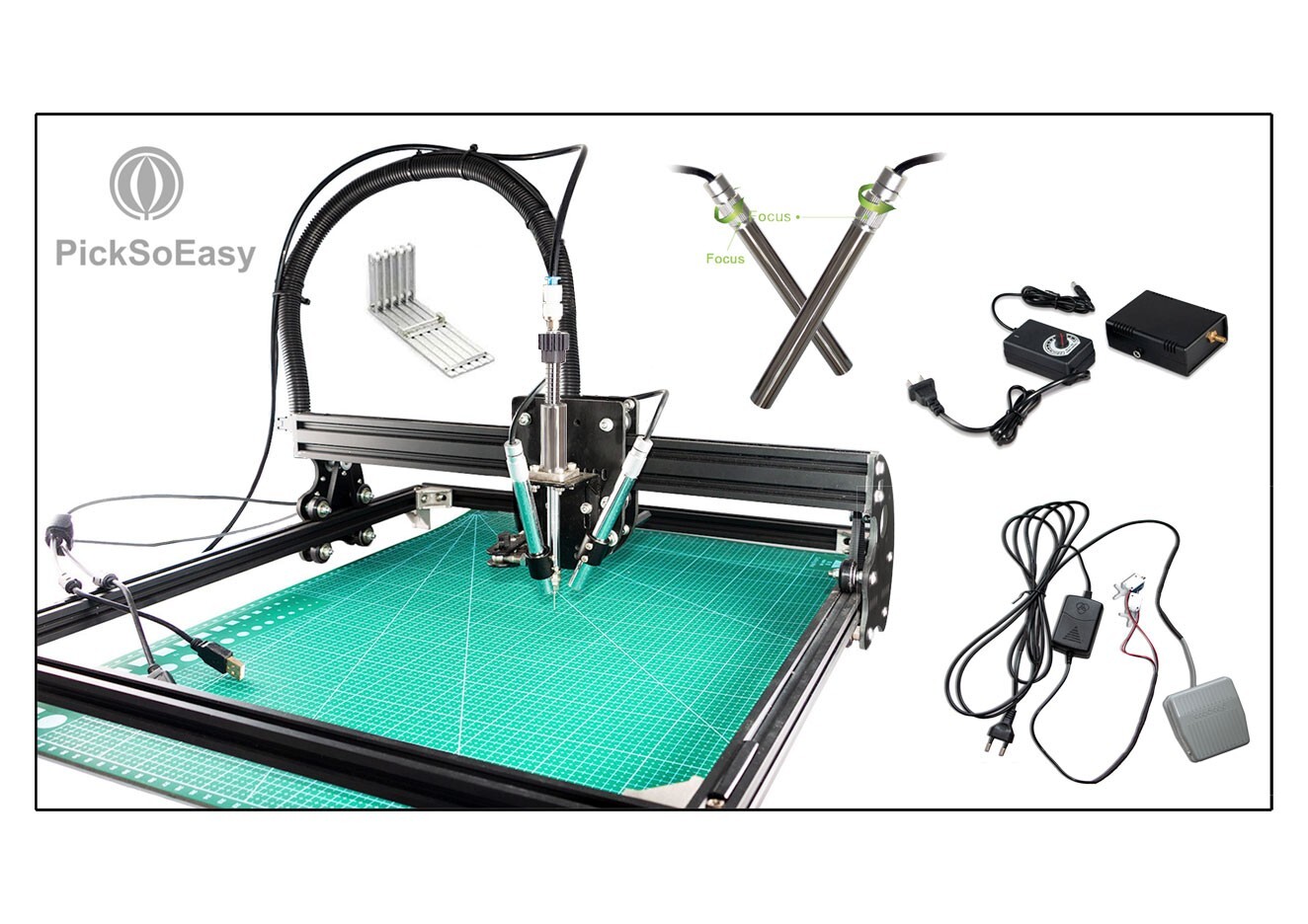 smt pick and place machine  - PickSoEasy PSE-20 with 2 MICROSCOPES