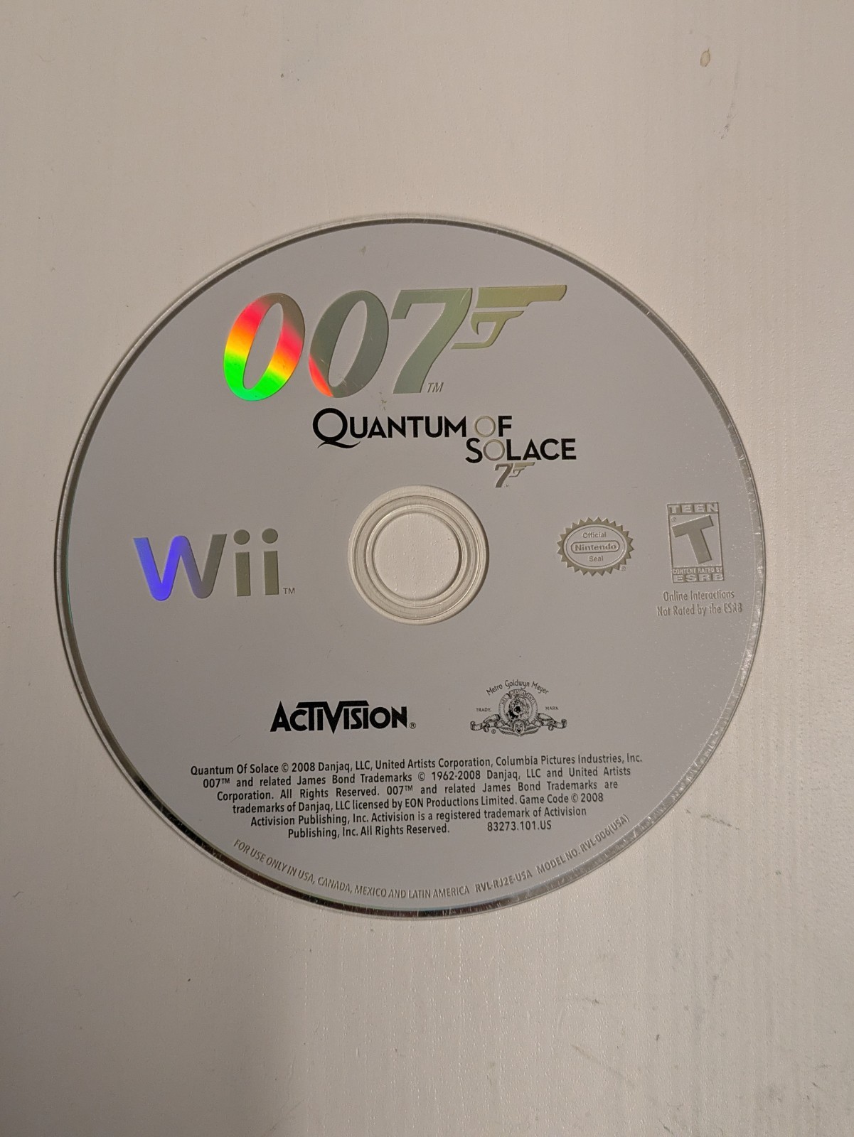 007 Quantum of Solace Wii Video Game FPS Action Adventure Multiplayer