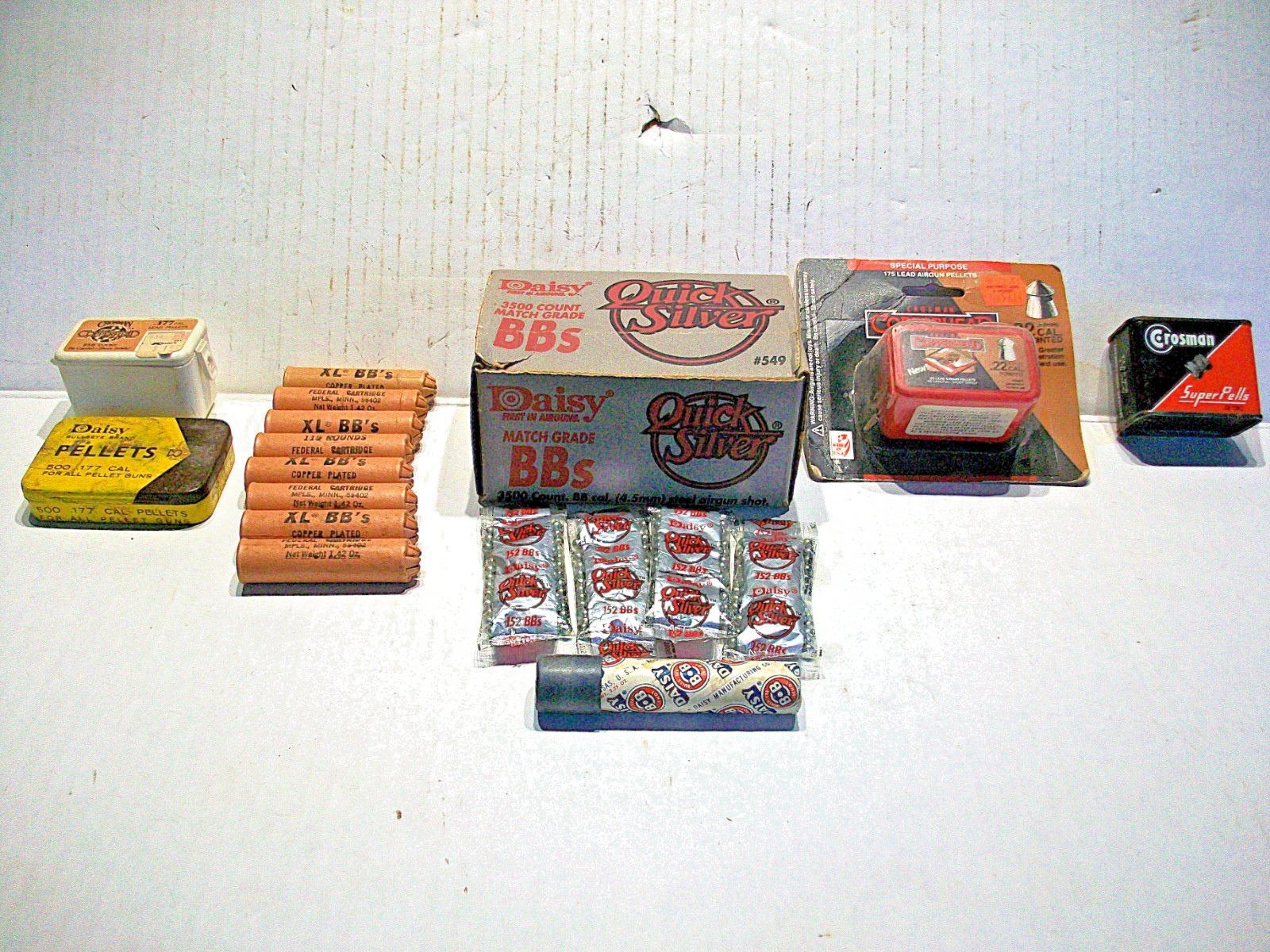 .177 BBs & Pellets & Empty Tube + .22 Pellets &Empty Tin CROSMAN, DAISY, FEDERAL