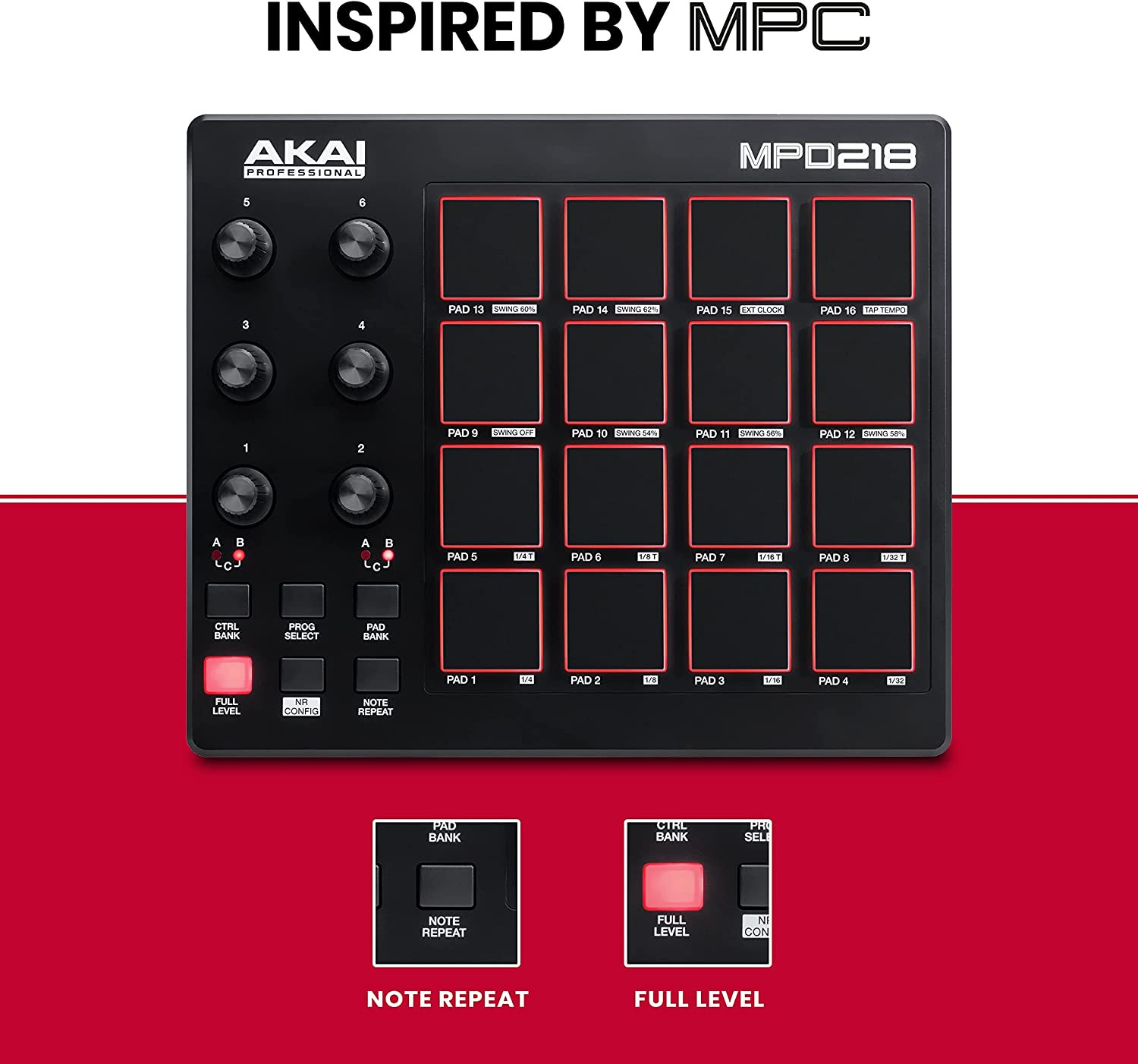 Portable USB MIDI Keyboard Controller Sequencer 16 MPC Drum Pads PROFESSIONAL