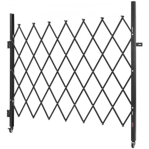 Single Folding Security Gate, Lockable Scissor Gate with 360?° Swivel Caster