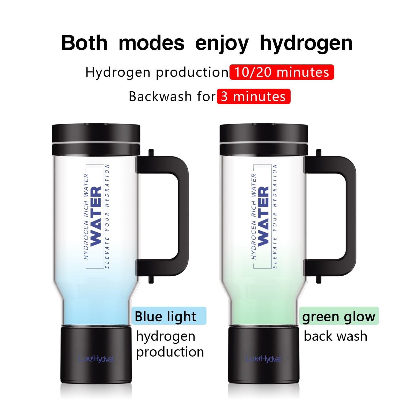 Hydrogen Water Pitcher with Handle: Smart 32 Oz Hydrogen-Enriched Kettle with...