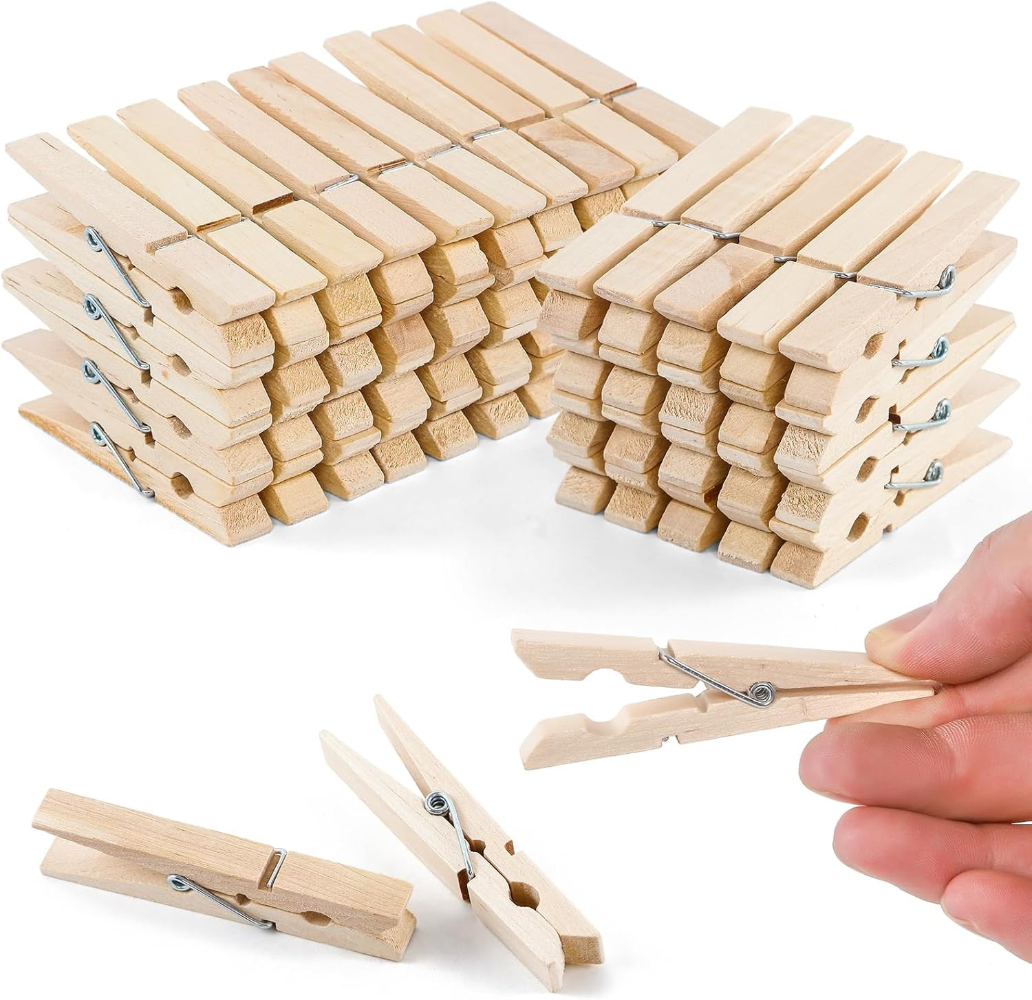 Wooden Clothespins 30 Pack Heavy Duty Laundry Clips for Clothes Drying