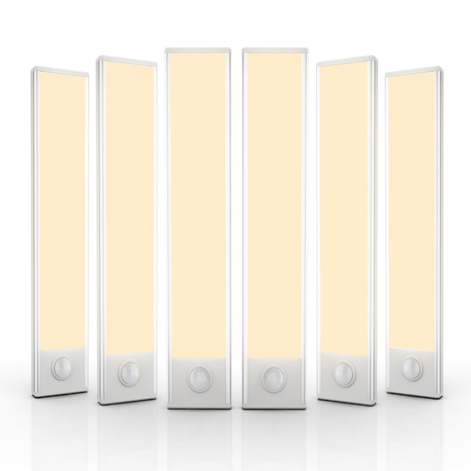 6 Pack Under Cabinet Lighting, 32 LED Motion Sensor 8inch, Warm White Light
