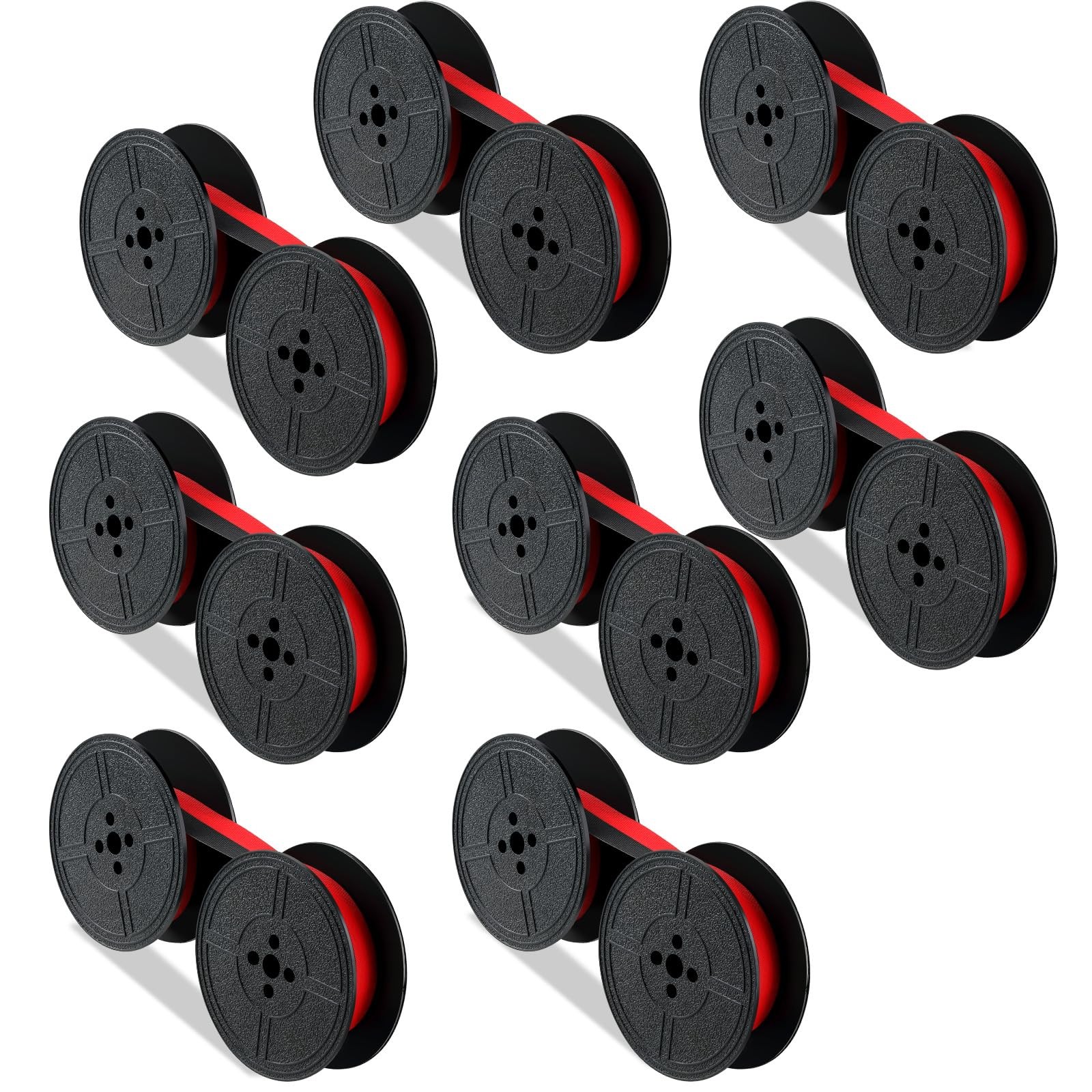 8 Pair Universal Typewriter Ribbon Twin Spool Replacement Red And Black Ink Set