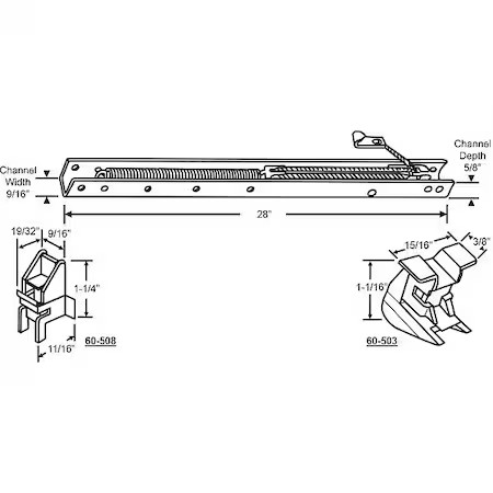Sash Balance, Window Channel, 28" L,  60-273-3