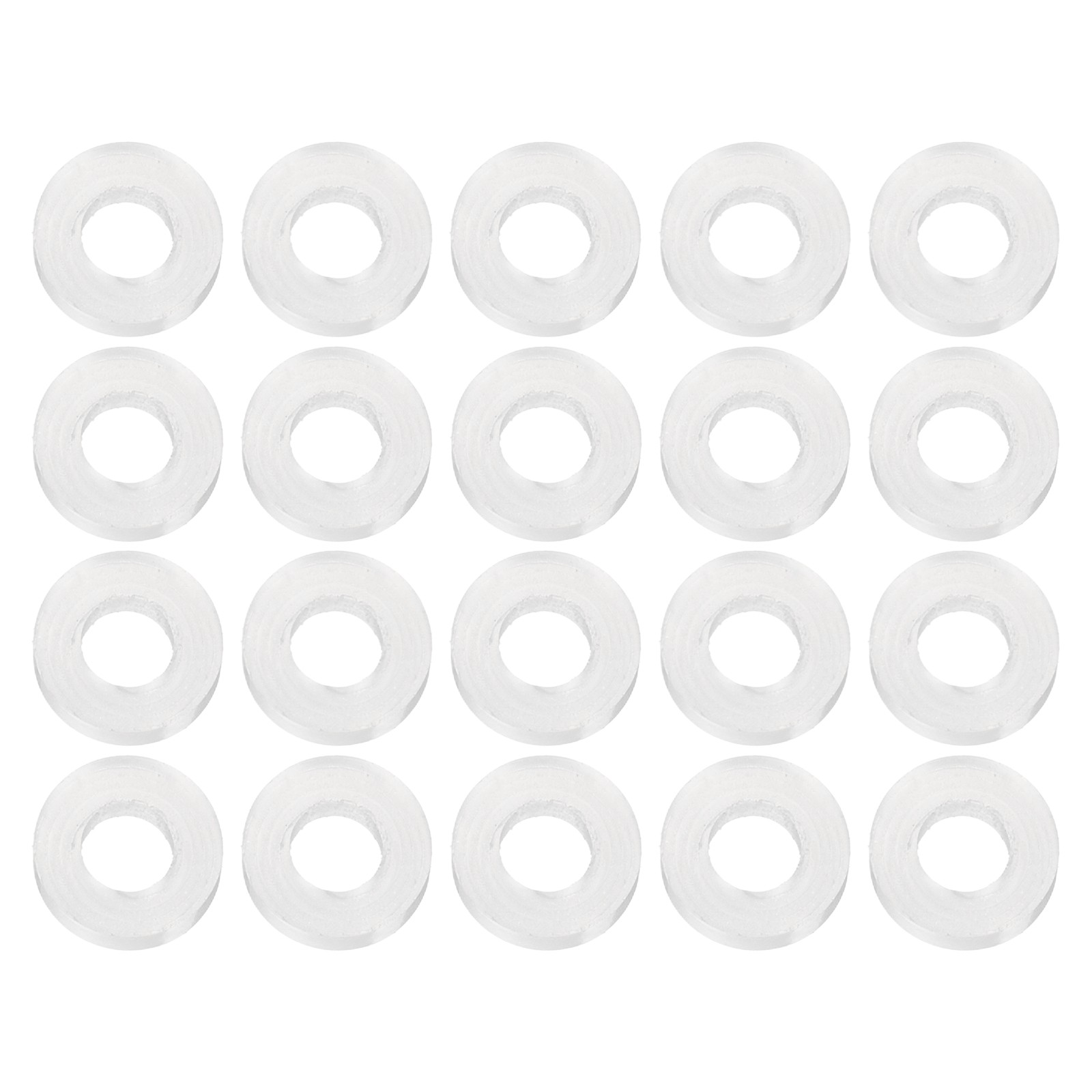 M3 Silicone Flat Washer, 20 Pcs 3x6x1.5mm Metric Sealing Gasket Spacer, White