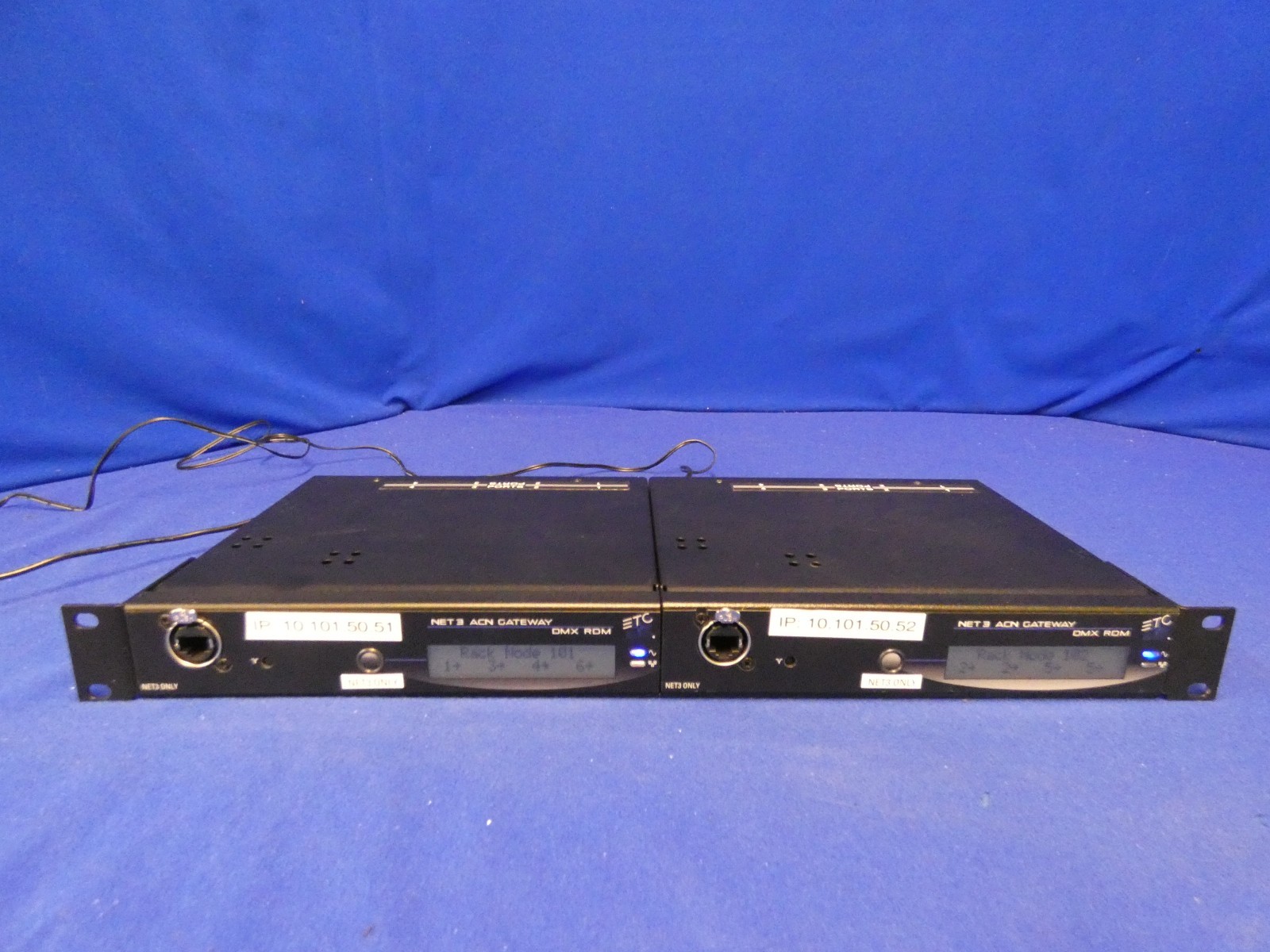 ETC N34G Net3 ACN DMX/RDM Four-Port Gateway QTY 2 in Rackmount w/Power Supplies