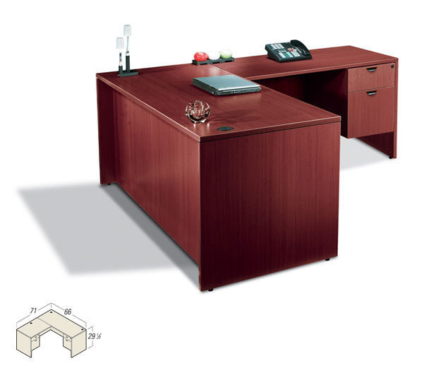 Executive Laminate L Shape Office Furniture Desk 4 Color Options Available