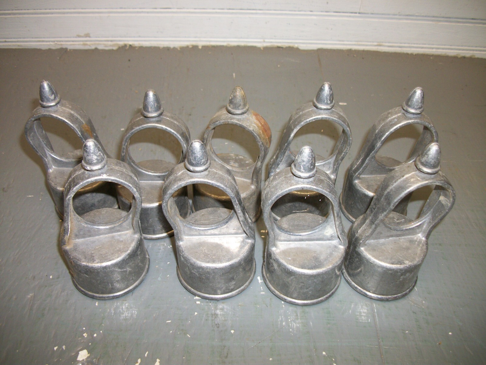 Chain Link Fence Post Caps 1 3/4" Post 1 3/8" Rail Aluminum Lot of 9 Acorn