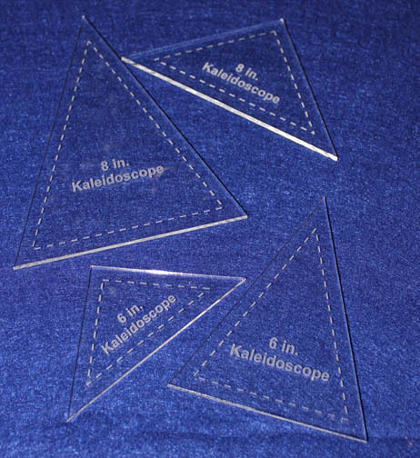 4 Piece Set Kaleidoscope 6" & 8" Templates  Acrylic 1/8" thick. Quilting/Sewing