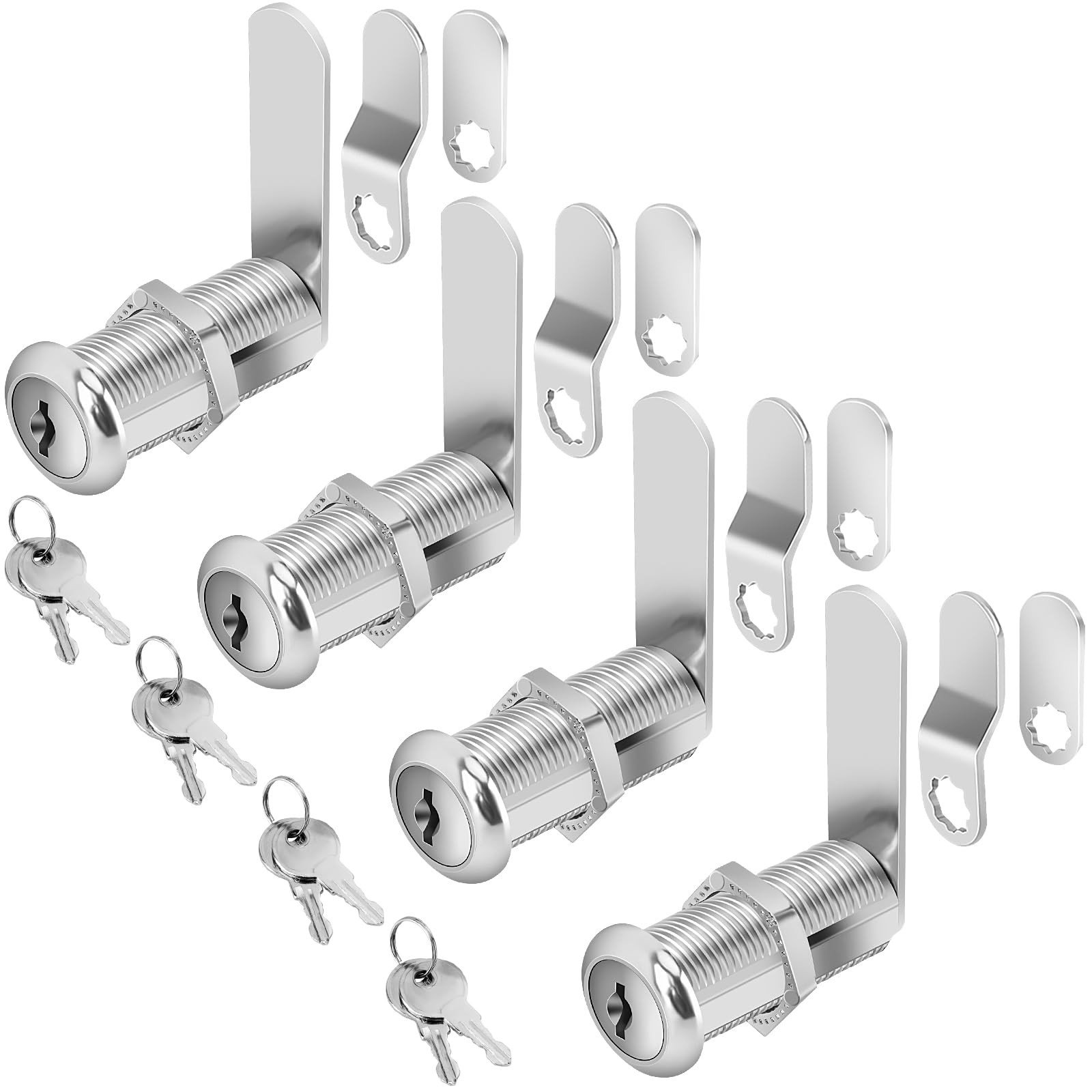 Cylinnda Cabinet Locks, 1-1/2" Long Cam Locks Keyed Alike, 1-1/2 Inch, 4 pack