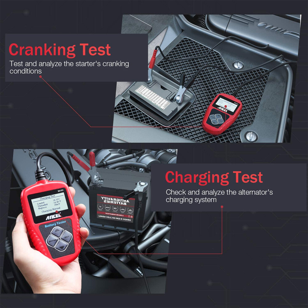 Ancel BA101 12V Auto Car Battery Load Tester Cranking Analyzer Tool 100-2000CCA