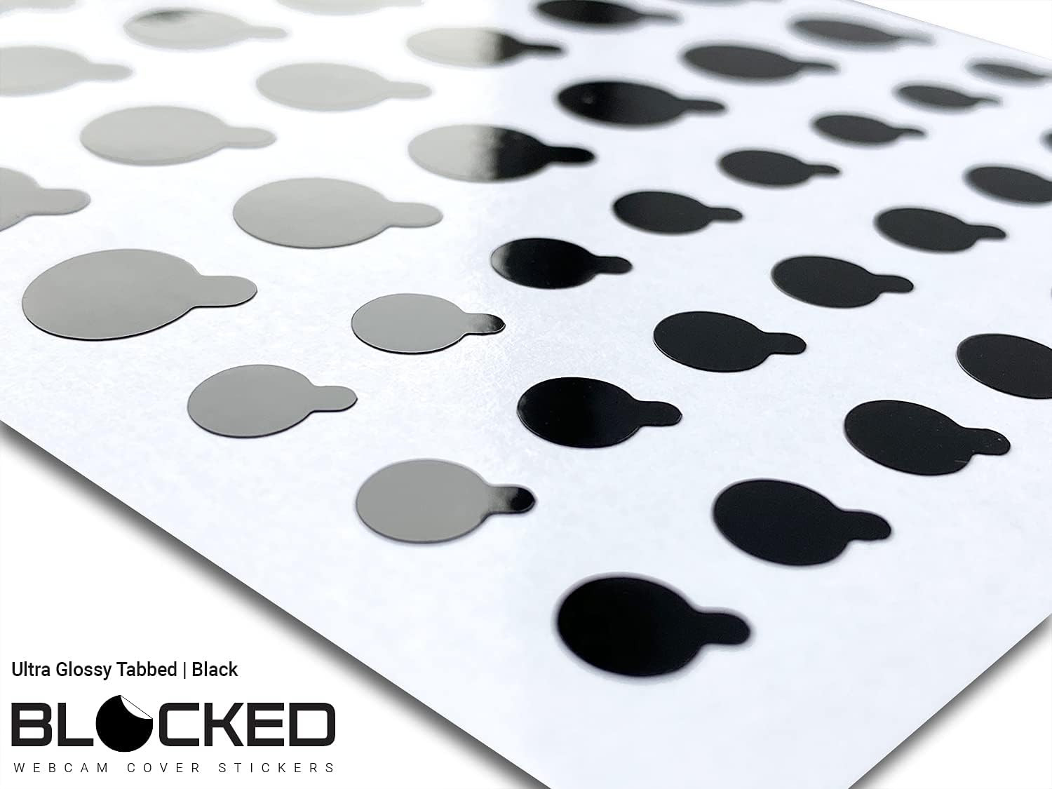 Original Vinyl Webcam Cover Stickers | 57 Tabbed Restickable & Stackable Privacy
