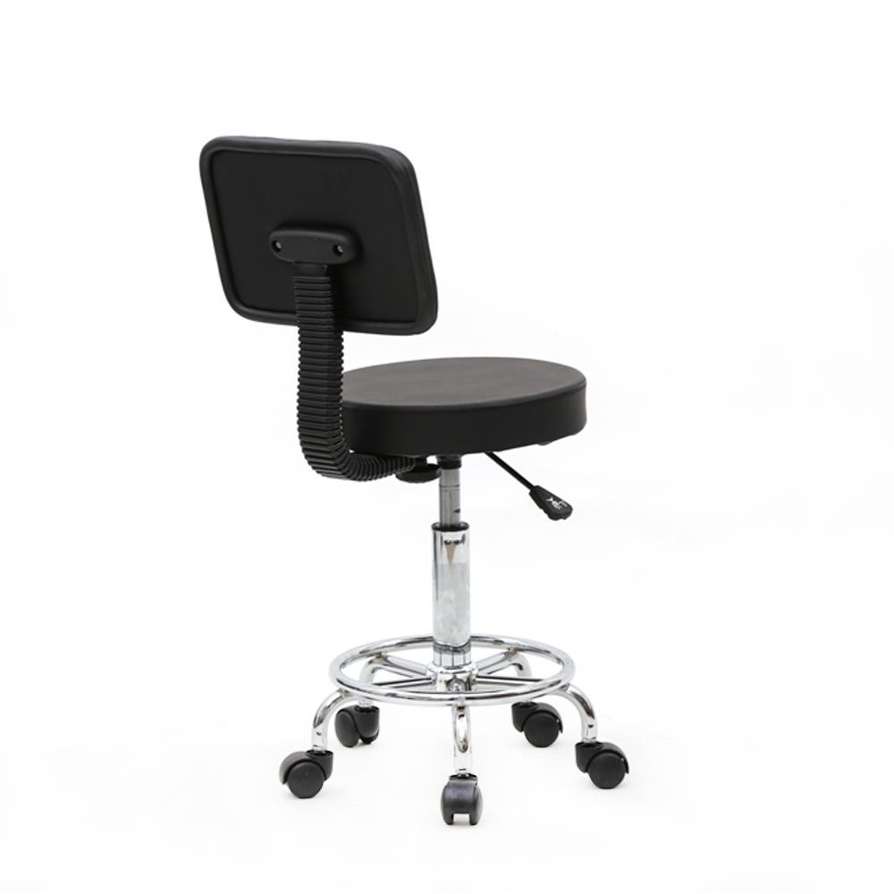 Adjustable Salon Stool with Backrest & Wheels Rolling Swivel Salon Stool Chair