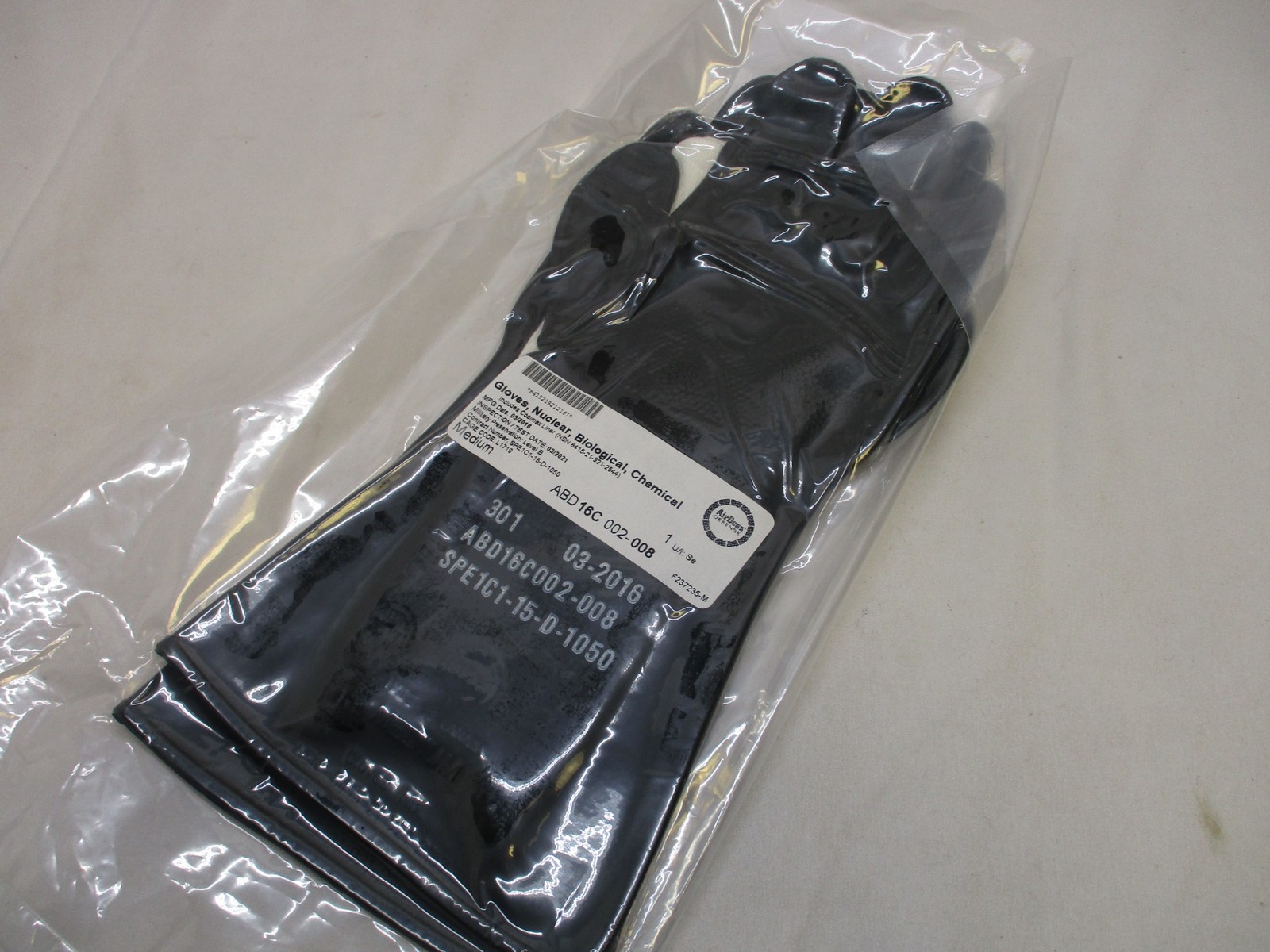 NEW ARMY JSLIST RUBBER CHEMICAL GLOVES MOPP AIRBOSS MEDIUM NBC GLOVE w. LINER