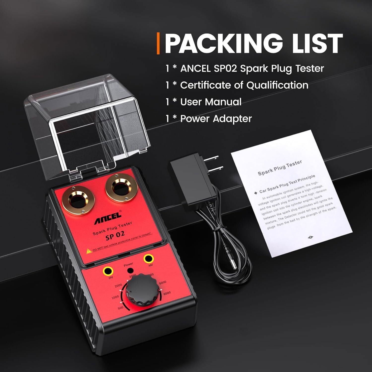 Dual Hole 12V Ancel Spark Plug Tester Ignition Plug Analyzer Diagnostic Detector